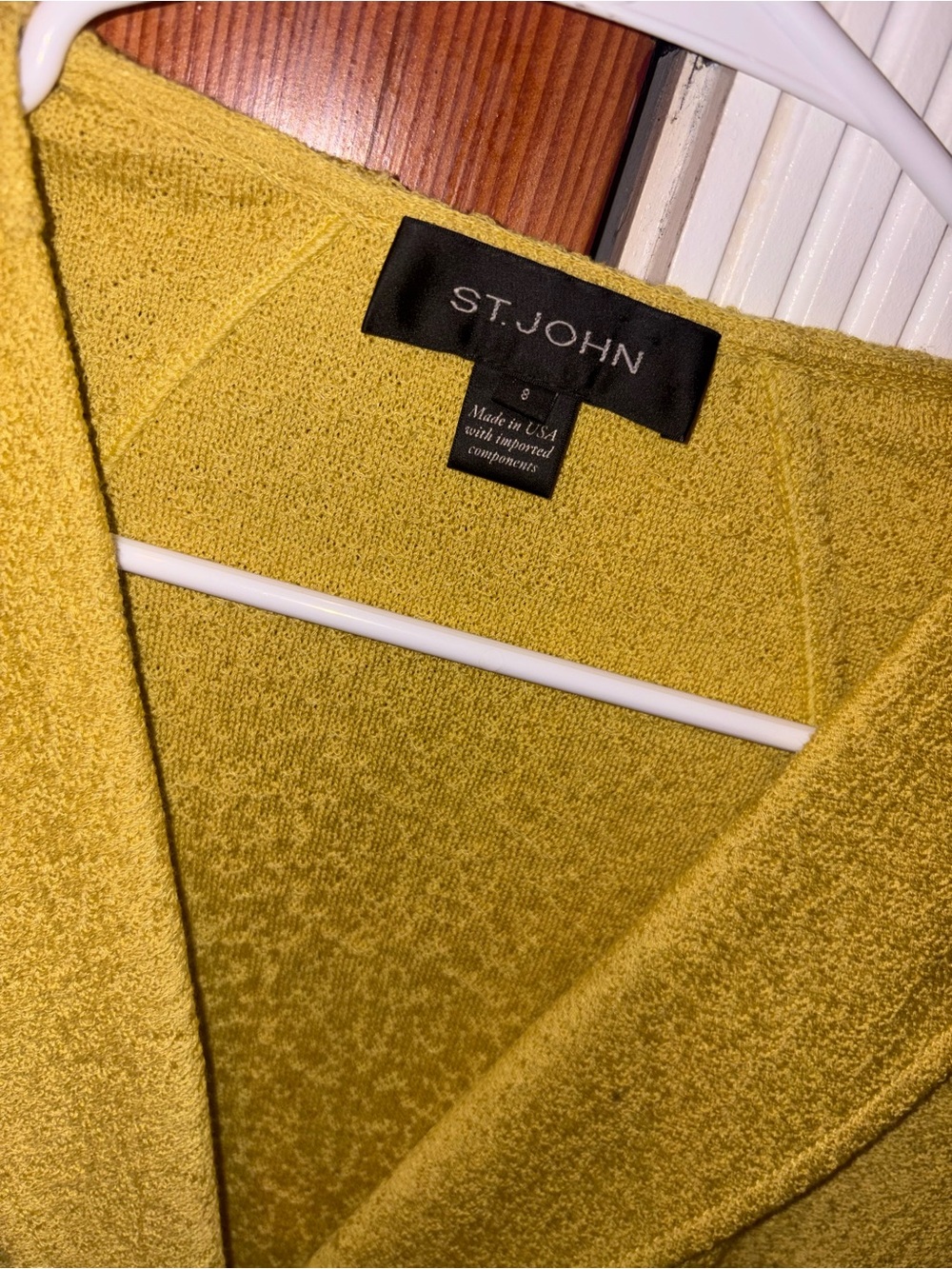 St. John Yellow Textured Knit Blazer - Picture 8 of 14